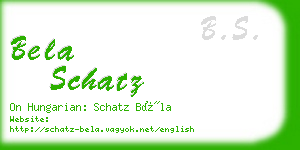 bela schatz business card